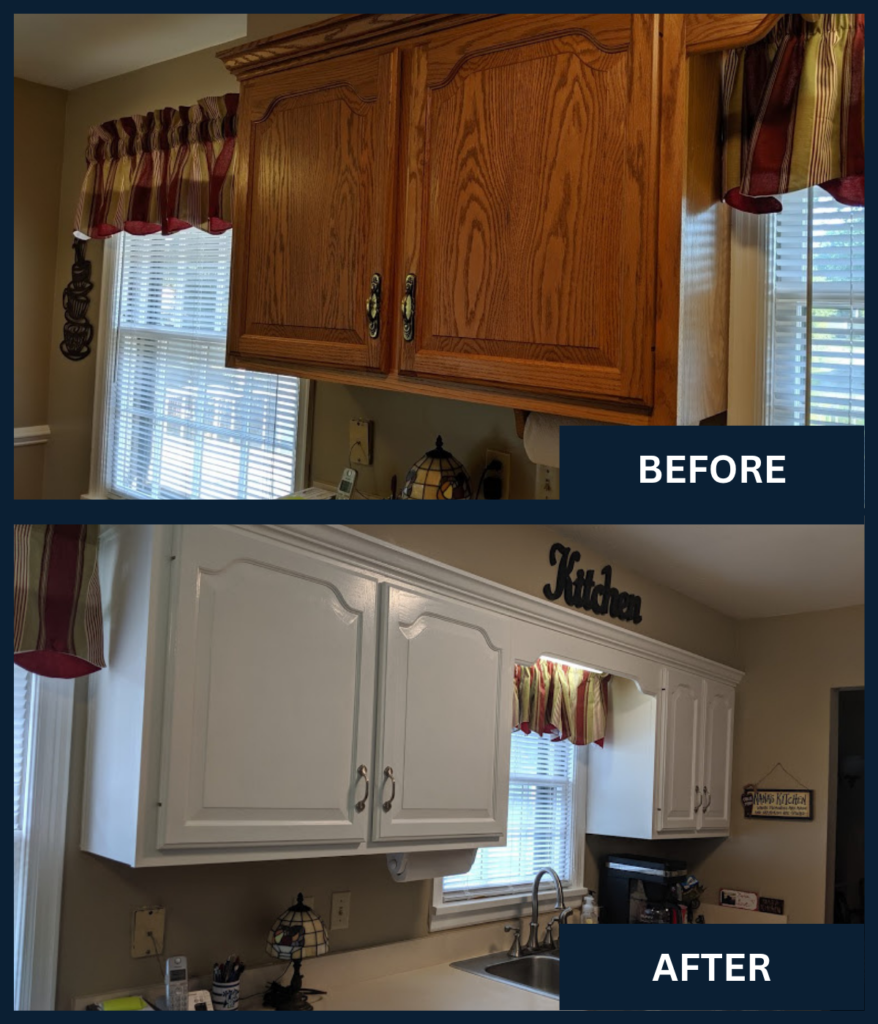 before and after pictures of kitchen cabinets painted white