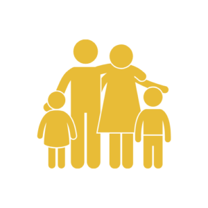outline of family with two kids